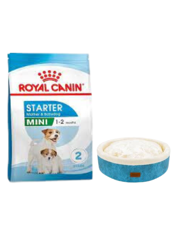 Royal Canin Mini Starter Mother&Babydog Köpek Maması 4 Kg, Mavi Mia Donut Yatak
