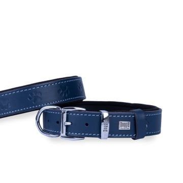 Doggie Konfor Deri Pati Desenli Boyun Tasması Royalmavi 2,5X37-45Cm