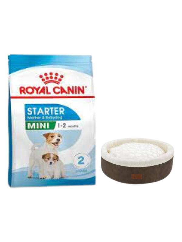 Royal Canin Mini Starter Mother&Babydog Köpek Maması 4 Kg, Kahve Mia Donut Yatak