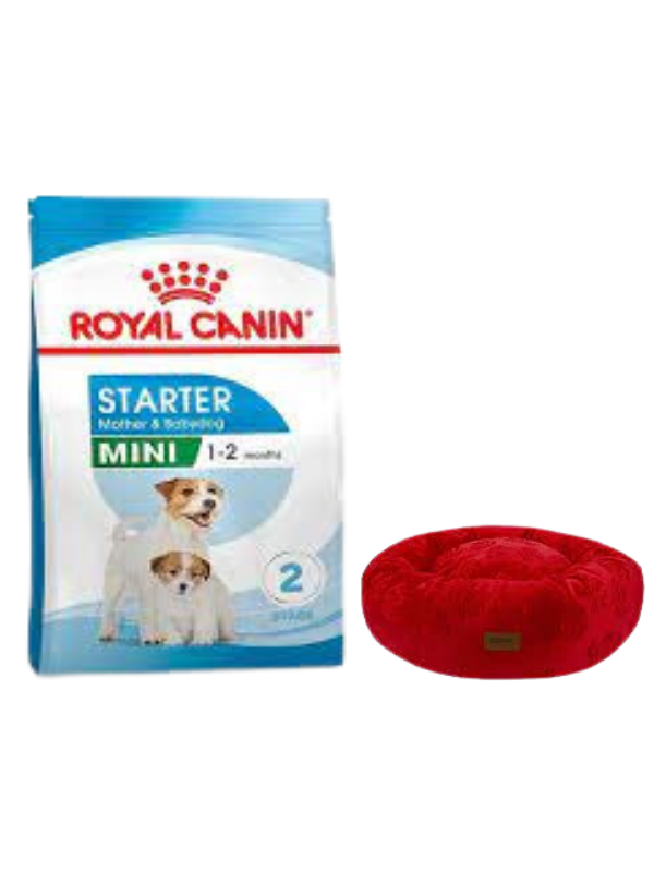 Royal Canin Mini Starter Mother&Babydog Köpek Maması 4 Kg, Kırmızı Luxe Donut Yatak