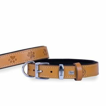 Doggie Konfor Deri Pati Desenli Boyun Tasması Kamel 3X42-50Cm