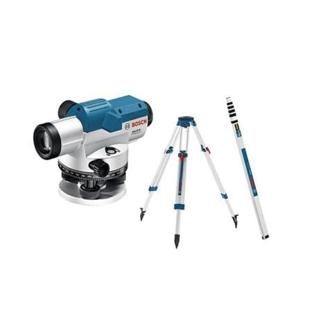 Bosch Gol 20 D Optik Hizalama/Optik Nivo (Ölçüm Birimi : Derece) + Profesyonel Hafif Alüminyum Tripod Ve Profesyonel Alümiyum Mira