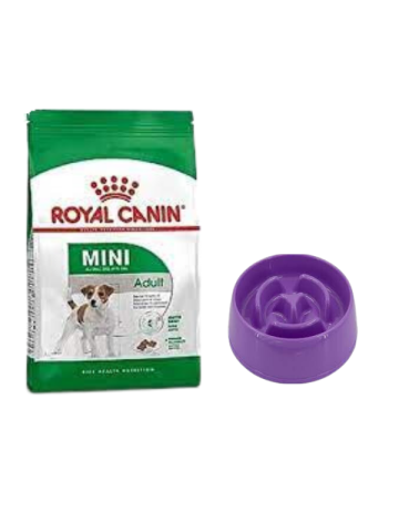 Royal Canin Mini Adult Yetişkin Kuru Köpek Maması  4 Kg,Yavaş Yeme Mama Kabı 775 Ml.