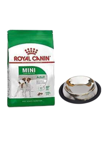 Royal Canin Mini Adult Yetişkin Kuru Köpek Maması  4 Kg,Kaymaz Tabanlı Su ve Mama Kabı