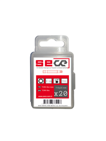 Sece 1/4'' Torx Bits Uç T15X25 Mm 20 Adet