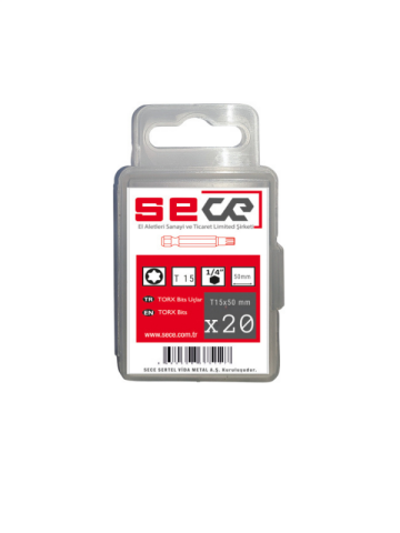 Sece 1/4'' Torx Bits Uç T15X50 Mm 20 Adet