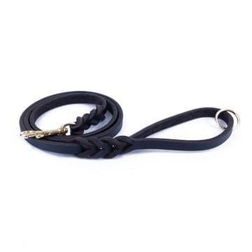 Doggie Yağlı Derili 4 Örgülü Eğitim Gezdirme Yağlıkahve 1,4X150Cm