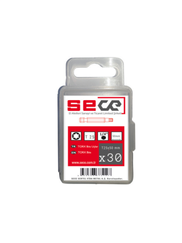 Sece 1/4'' Torx Bits Uç T25X50 Mm 30 Adet