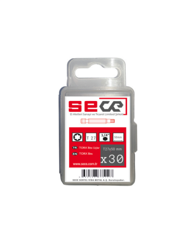 Sece 1/4'' Torx Bits Uç T27X50 Mm 30 Adet