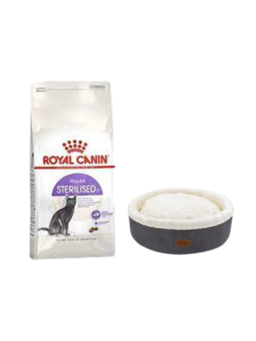 Royal Canin Sterilised 37 Kısırlaştırılmış Kuru Kedi Maması 4 Kg, Gri Mia Donut Yatak