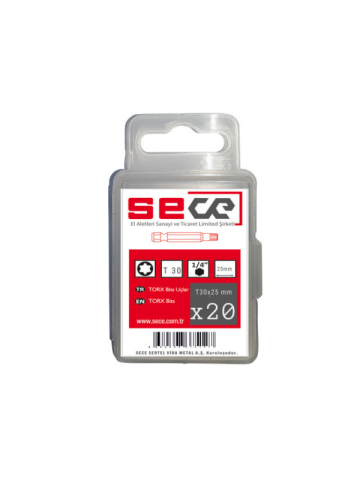 Sece 1/4'' Torx Bits Uç T30X25 Mm 20 Adet