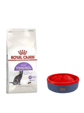 Royal Canin Sterilised 37 Kısırlaştırılmış Kuru Kedi Maması 4 Kg, Lacivert Mia Donut Yatak