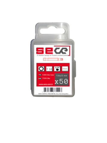Sece 1/4'' Torx Bits Uç T30X25 Mm 50 Adet