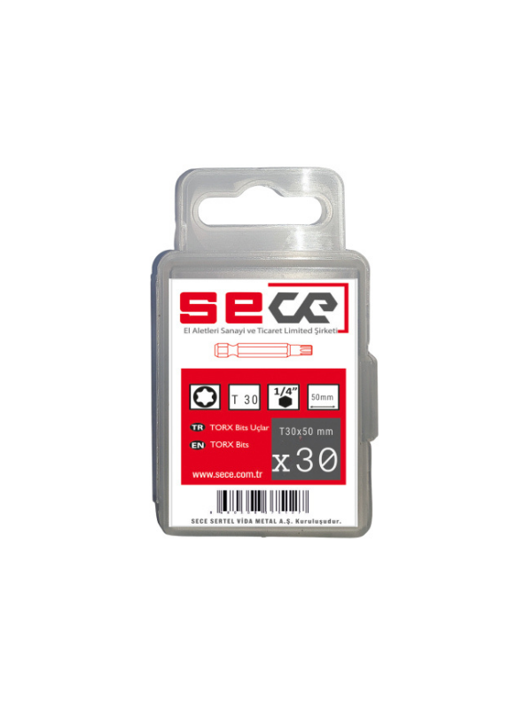 Sece 1/4'' Torx Bits Uç T30X50 Mm 30 Adet