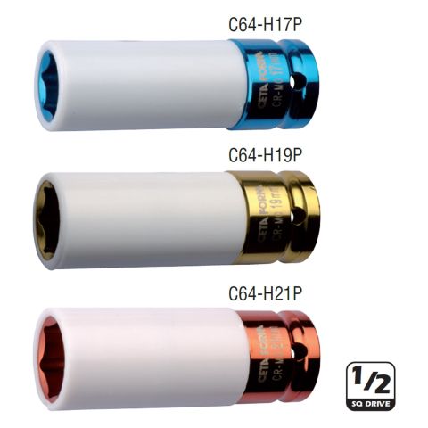 Ceta Form C64-H21P Derin Havalı Lokma Anahtar 21Mm 1/2” (Plastik Korumalı)