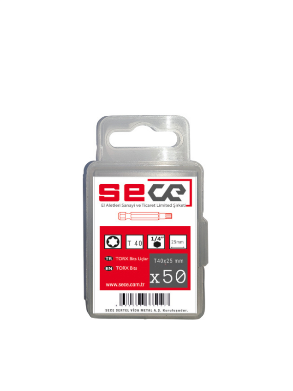 Sece 1/4'' Torx Bits Uç T40X25 Mm 50 Adet