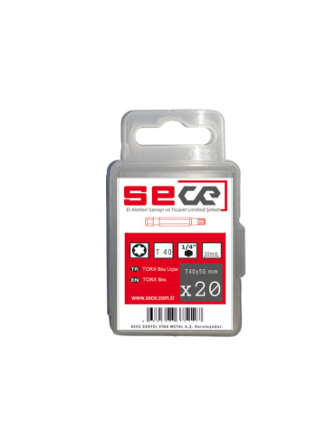 Sece 1/4'' Torx Bits Uç T40X50 Mm 20 Adet