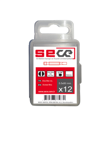 Sece 1/4'' Düz Bits Uç Düz(5,5)X50 Mm 12 Adet