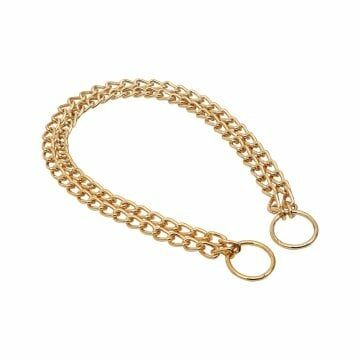 Doggie Altın Kaplama Boğmalı Duble Zincir Tasma  Altınkaplama 2,5X35-45Cm