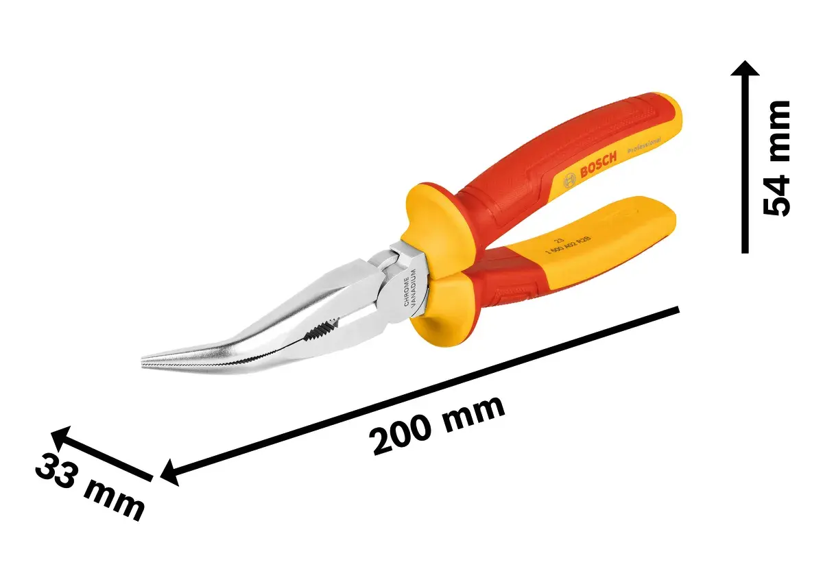 Bosch VDE Eğri Ağızlı Kargaburun 40 ° 200 mm Profesyonel