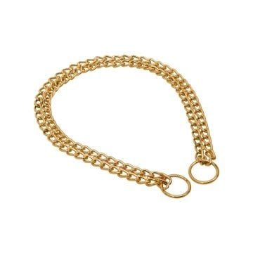 Doggie Altın Kaplama Boğmalı Duble Zincir Tasma  Altınkaplama 2,5X45-55Cm