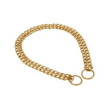 Doggie Altın Kaplama Boğmalı Duble Zincir Tasma  Altınkaplama 2,5X45-55Cm