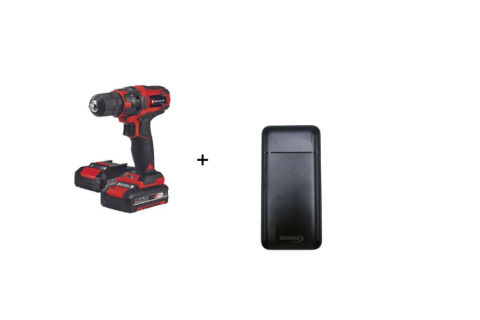 Einhell TC-CD 18/35 Li +39 (2x2,0 Ah), Akülü Vidalama - 4513957 + Akdeniz Taşınabilir Şarj Cihazı (Model: S125Q)