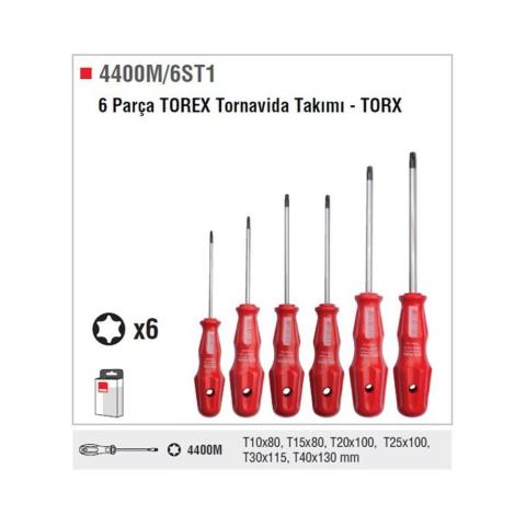 Ceta Form 4400M/6ST1 6 Parça Torex Tornavida Takımı - Torx