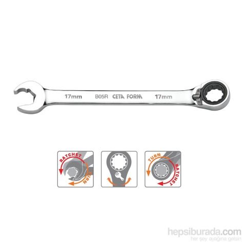 Ceta Form B05R-19 C-Gear Cırcırlı Kombine Anahtar Özel Ağız 19 Mm
