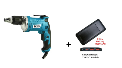 Catpower 5454 Alçıpan Vidalama 620 Watt + Akdeniz Taşınabilir Şarj Cihazı (Model: S125Q)