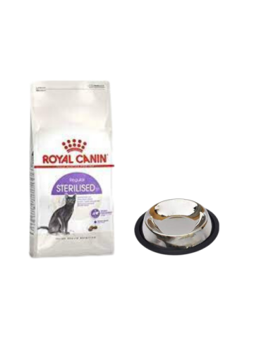 Royal Canin Sterilised 37 Kısırlaştırılmış Kuru Kedi Maması 15 Kg, Kaymaz Tabanlı Su ve Mama Kabı