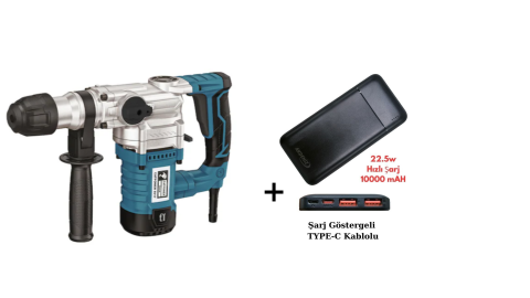 Catpower 5917 Sds Plus 5 KG 1050 W Kırıcı Delici Matkap + Akdeniz Taşınabilir Şarj Cihazı (Model: S125Q)