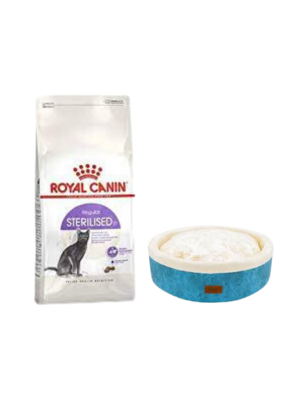 Royal Canin Sterilised 37 Kısırlaştırılmış Kuru Kedi Maması 2 Kg, Mavi Mia Donut Yatak