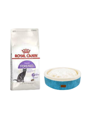 Royal Canin Sterilised 37 Kısırlaştırılmış Kuru Kedi Maması 2 Kg, Mavi Mia Donut Yatak