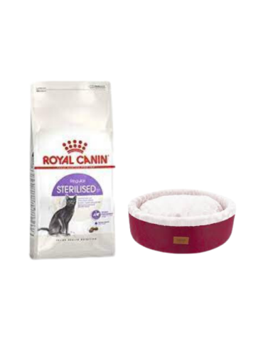 Royal Canin Sterilised 37 Kısırlaştırılmış Kuru Kedi Maması 2 Kg, Bordo Mia Donut Yatak