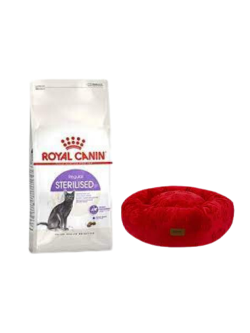 Royal Canin Sterilised 37 Kısırlaştırılmış Kuru Kedi Maması 2 Kg, Kırmızı Luxe Donut Yatak