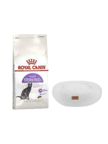 Royal Canin Sterilised 37 Kısırlaştırılmış Kuru Kedi Maması 2 Kg, Beyaz Luxe Donut Yatak