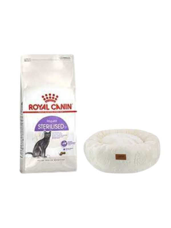 Royal Canin Sterilised 37 Kısırlaştırılmış Kuru Kedi Maması 2 Kg, Krem Luxe Donut Yatak