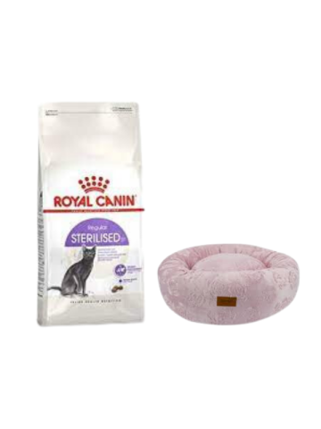 Royal Canin Sterilised 37 Kısırlaştırılmış Kuru Kedi Maması 2 Kg, Pembe Luxe Donut Yatak