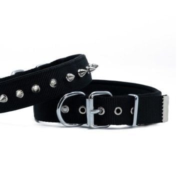 Doggie Konfor Dokuma Çivili Boyun Tasması Siyah 3X47-55Cm