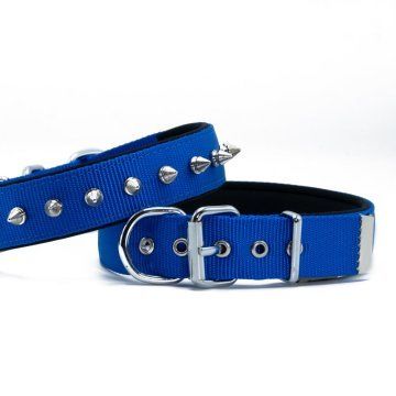Doggie Konfor Dokuma Çivili Boyun Tasması Royalmavi 3X47-55Cm