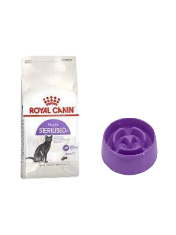 Royal Canin Sterilised 37 Kısırlaştırılmış Kuru Kedi Maması 2 Kg, Yavaş Yeme Mama Kabı 775 Ml.