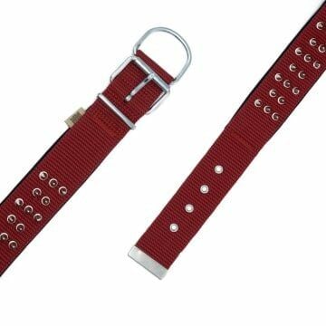 Doggie Konfor Dokuma Bol Çivili Boyun Tasması Kırmızı 5X50-60Cm