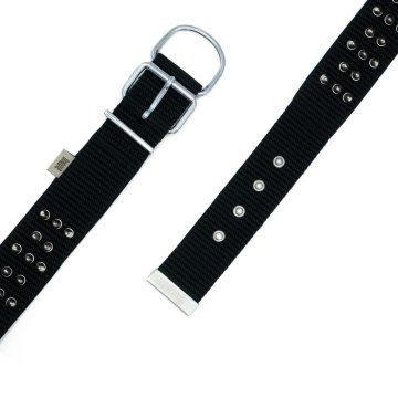 Doggie Konfor Dokuma Bol Çivili Boyun Tasması Siyah 5X55-65Cm