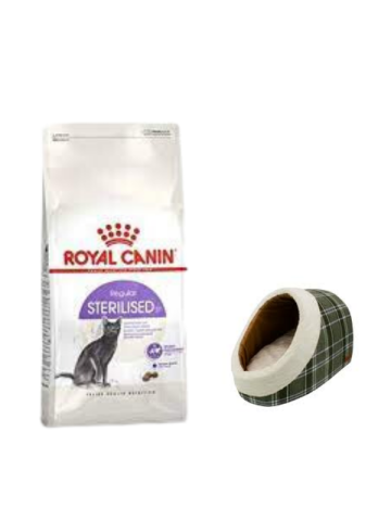 Royal Canin Sterilised 37 Kısırlaştırılmış Kuru Kedi Maması 2 Kg, Mia Alaska Ekose Yeşil Yatak
