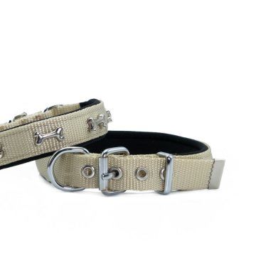 Doggie Konfor Dokuma Kemikli  Boyun Tasması Haki 2X30-35Cm