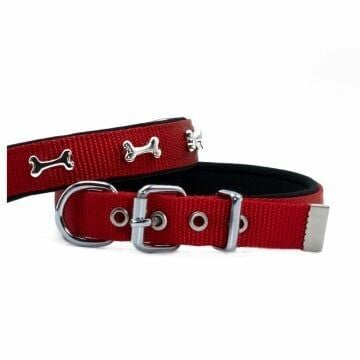 Doggie Konfor Dokuma Kemikli  Boyun Tasması Kırmızı 2X35-40Cm