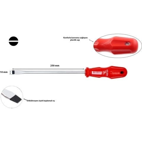 Ceta Form 4100/87M  Düz Tornavida 10 x 250 mm