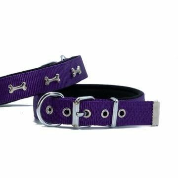 Doggie Konfor Dokuma Kemikli  Boyun Tasması Mor 2,5X42-50Cm