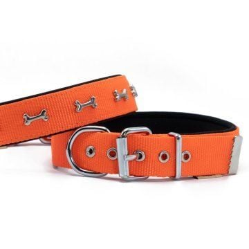 Doggie Konfor Dokuma Kemikli  Boyun Tasması Turuncu 3X42-50Cm